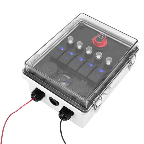 5+3 Position Rocker Switch Power Panel With Waterproof Electrical Box, Model A, Model B