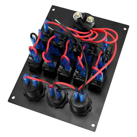 5+3 Position Rocker Switch Power Panel With Waterproof Electrical Box, Model A, Model B