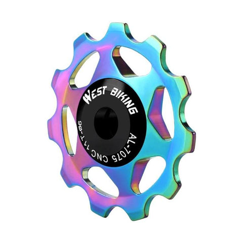 WEST BIKING YP0719490 Bike Jockey Wheel With Metal Bearings Road Bike Rear Derailleur Jockey Wheel, 11T Black, 11T Red, 11T Colorful, 13T Black, 13T Red, 13T Colorful