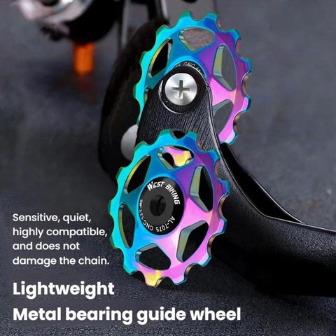 WEST BIKING YP0719490 Bike Jockey Wheel With Metal Bearings Road Bike Rear Derailleur Jockey Wheel, 11T Black, 11T Red, 11T Colorful, 13T Black, 13T Red, 13T Colorful