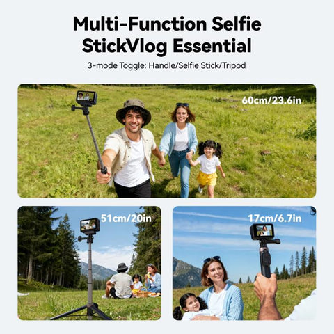 TELESIN Bluetooth Remote Control Selfie Stick Tripod For Action Cameras And Smartphones