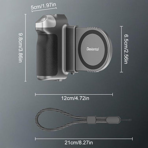 Desiontal GP-06 Magnetic Retractable Phone Shooting Grip Stabilizer Handle For Live Stream & Outdoor Selfie, GP-06
