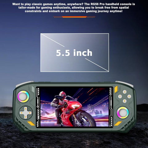 RG56 PRO 5.5-Inch Handheld Game Console EmuELEC System With HDMI TV Output WiFi Connectivity, 64G, 128G