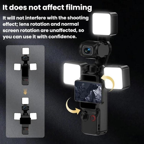 For DJI Osmo Pocket 3 Desiontal PM-06 Quick-Release Magnetic Fill Light Portable Light For Action Cameras, PM-06