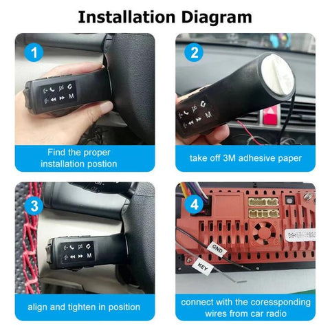 Car Multi-Function Steering Wheel Control Buttons/Handle, Specifically For Android Large Screens, A3001 White Backlight, A3001 Blue Backlight
