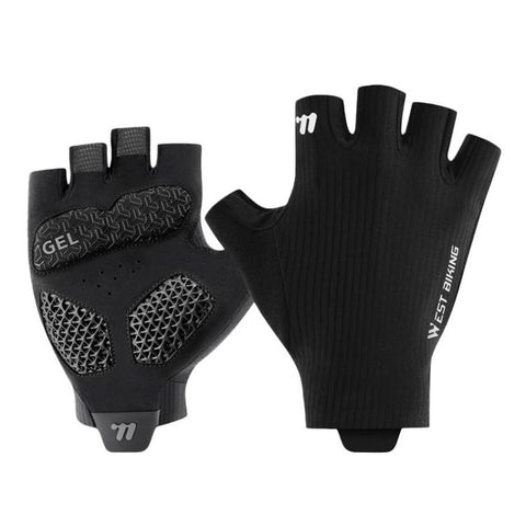 WEST BIKING YP0211274 3D Printed Half Finger Cycling Gloves Shock-Absorbing Anti-Slip Riding Gloves, M, L, XL, XXL