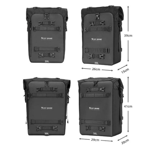 WEST BIKING Motorcycle Large-Capacity Rear Seat Bag Riding Modular Hanging Bag, 20L, 30L
