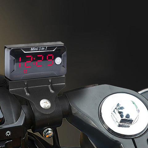 8-150V Electric Scooter/Motorcycle Two-Wire Waterproof Time Voltage Temperature Meter