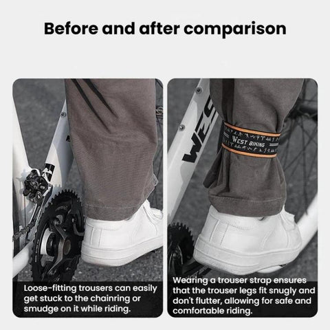 WEST BIKING YP0719495 Cycling Reflective Pant Bands Anti-Slip Adjustable Straps