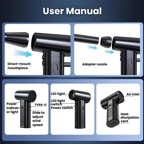 Computer Case Keyboard Dust Blower Car Home Dust Remover Powerful Cordless Mini Fan, 90G, 130G, 180G