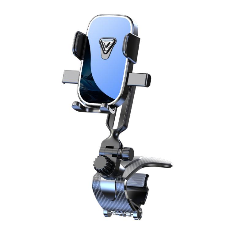 Car Phone Holder With 360-degree Rotation Dashboard Crocodile Clip Mount, Mirror Finish, Textured Finish