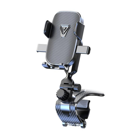 Car Phone Holder With 360-degree Rotation Dashboard Crocodile Clip Mount, Mirror Finish, Textured Finish