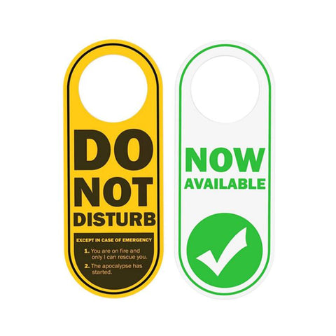 Funny Do Not Disturb/ Now Available Sign Double Sided Reversible Hanger PVC Door Sign, Funny  Sign