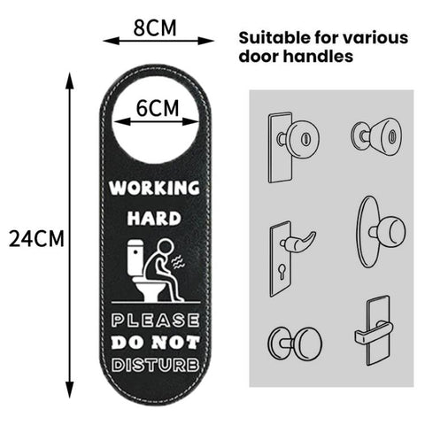 Double-Sided Toilet Door Sign Working Hard Do Not Disturb / Vacant Please Come In Hanger, Toilet Door Sign