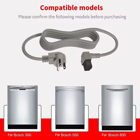 00645033 Power Cable Cord For Bosch 300/500/800 Series Dishwashers Replacement Parts, US Plug, EU Plug