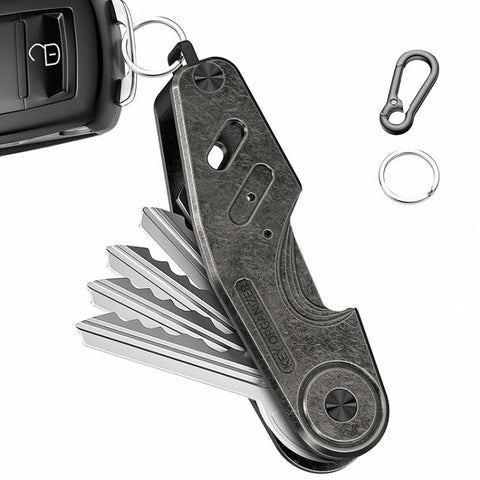 Vintage Style Aluminum Key Holder Car Key Fob Clip for 2-6 Keys Ideal Gift for Men