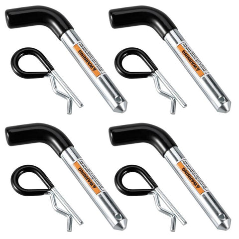 4pcs /Set Rust-Resistant Trailer Hitch Pins + R-Clips, 5/8 inch 7005