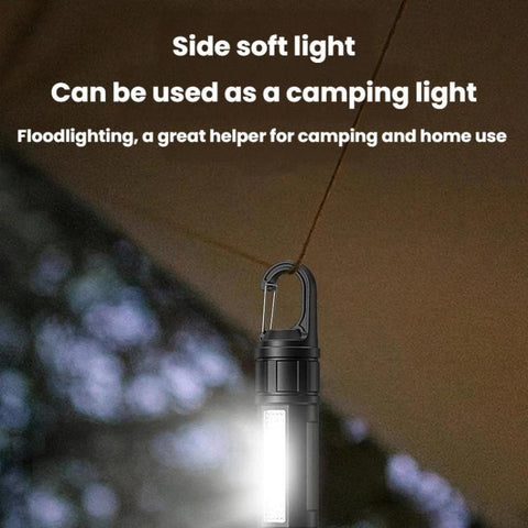 SMILING SHARK SD-5244 Zoomable Digital Display Flashlight With Side Light 4-Gear Dimmable Portable Torch, Hook, Breaker Bar