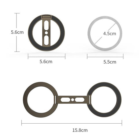 Fully Foldable Multi-Function Dual Magnetic Phone Metal Stand
