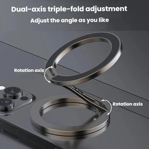 Fully Foldable Multi-Function Dual Magnetic Phone Metal Stand