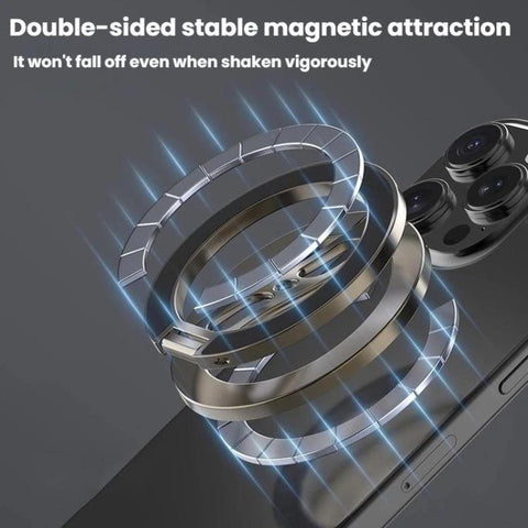 Fully Foldable Multi-Function Dual Magnetic Phone Metal Stand