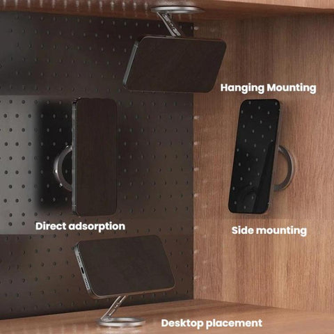 Fully Foldable Multi-Function Dual Magnetic Phone Metal Stand