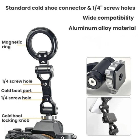 Cold Shoe Magnetic Folding Phone Holder Camera Horizontal Vertical Shooting Live Streaming Photography Stand, Holder