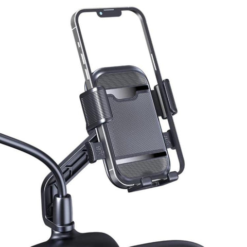 XY-106 Motorcycle Bike Shockproof Anti-Slip Phone Mount Rotatable Navigation Holder For Riders, Handbar, Rearview Mirror