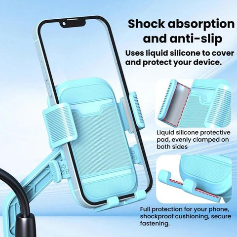 XY-106 Motorcycle Bike Shockproof Anti-Slip Phone Mount Rotatable Navigation Holder For Riders, Handbar, Rearview Mirror