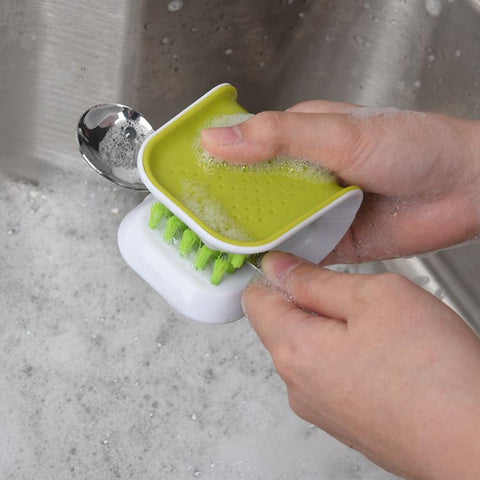 Knife Cleaning Brush U-Shaped Dual-Sided Scrubber for Knives, Spoons & Forks Hand-Safe Design Prevents Cuts