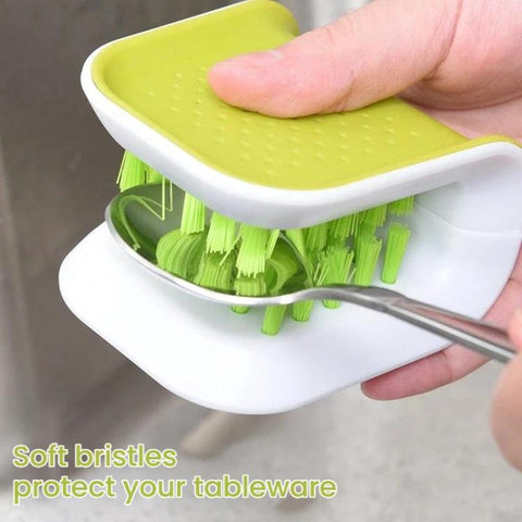 Knife Cleaning Brush U-Shaped Dual-Sided Scrubber for Knives, Spoons & Forks Hand-Safe Design Prevents Cuts