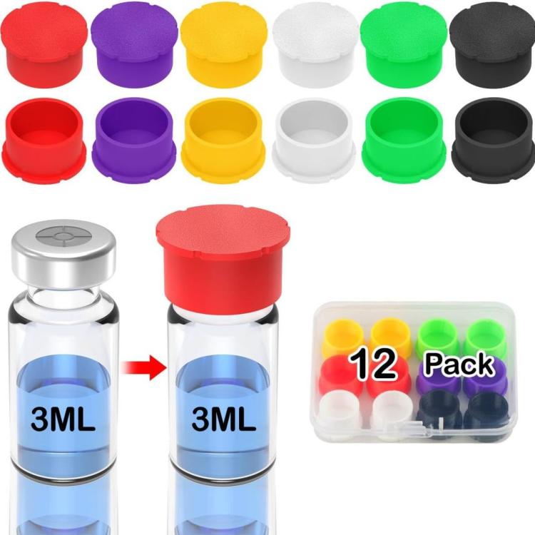 12pcs /Pack Reusable Insulin Bottle Caps Leak-Proof and Dust-Proof Replacement Covers for Diabetes Supplies, Bottle Caps