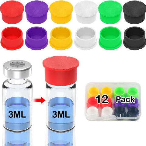 12pcs /Pack Reusable Insulin Bottle Caps Leak-Proof and Dust-Proof Replacement Covers for Diabetes Supplies, Bottle Caps