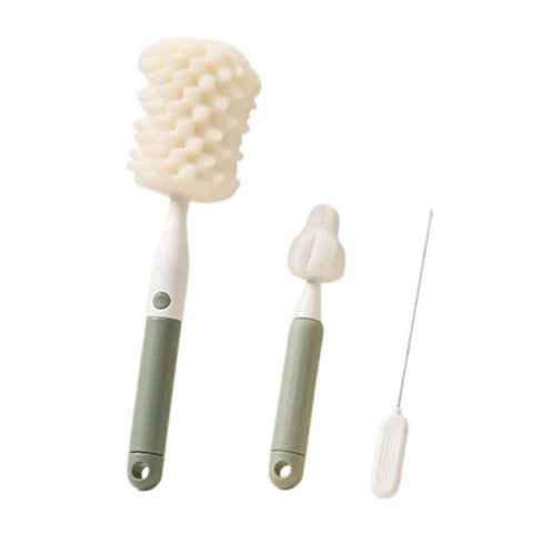 Multifunctional Straight Handle Sponge Bottle Brush Cup Cleaning Brush Set