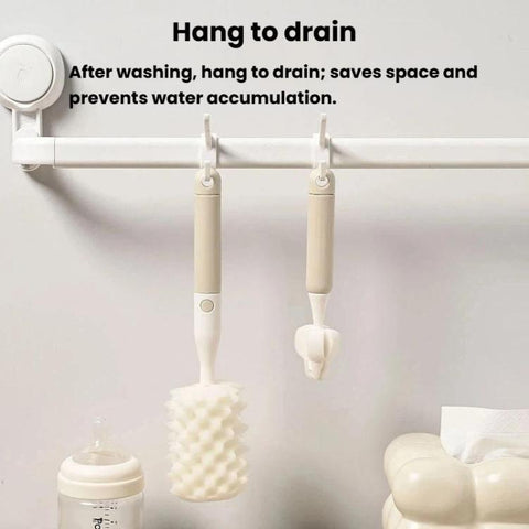 Multifunctional Straight Handle Sponge Bottle Brush Cup Cleaning Brush Set