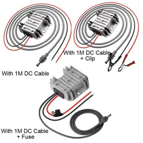 12V/24V To 30V 3.5A DC Power Converter, With 1M DC Cable, With 1M DC Cable + Clip, With 1M DC Cable + Fuse