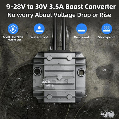 12V/24V To 30V 3.5A DC Power Converter, With 1M DC Cable, With 1M DC Cable + Clip, With 1M DC Cable + Fuse