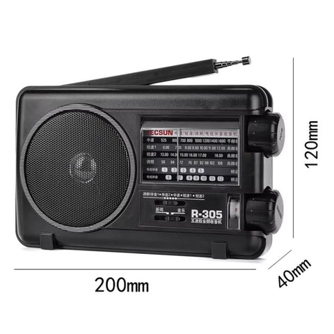 TECSUN R-305P Full-Band Radio Portable Retro Analog Dial DSP Radio, R-305P