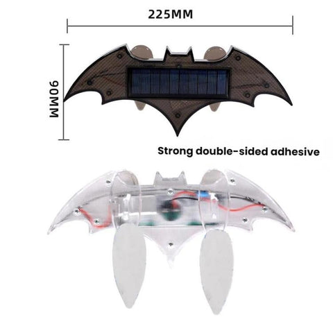 Car Solar-Powered Rear Wing Light Anti-Rear-End Collision Bat-Shaped Decorative Light