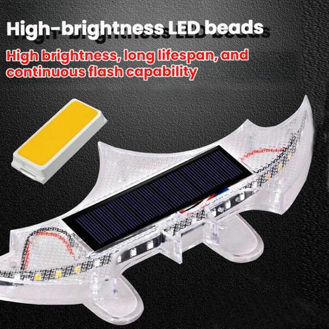 Car Solar-Powered Rear Wing Light Anti-Rear-End Collision Bat-Shaped Decorative Light