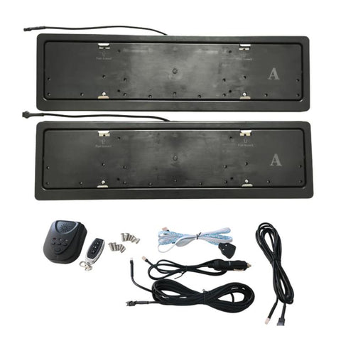 European-Standard Electric Vehicle License Plate Flip Frame Modification, Single Plate, Double Plate