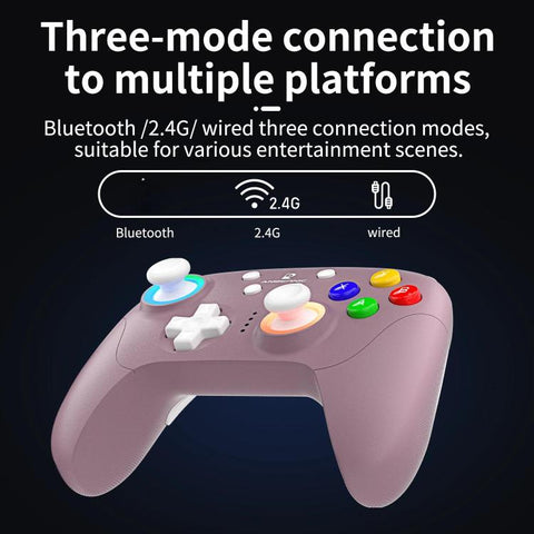 ANBERNIC RGP01 Multi-Platform Gaming Controller for PC/Switch/Steam With Hall Effect Joystick & Triggers, 3-Mode Connectivity, RGB, White, Black, Purple, With Receiver White, With Receiver Black, With Receiver Purple