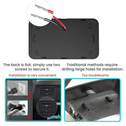 One To Three PD3.0 / QC3.0 Car Fast Charging USB Retrofit Charger