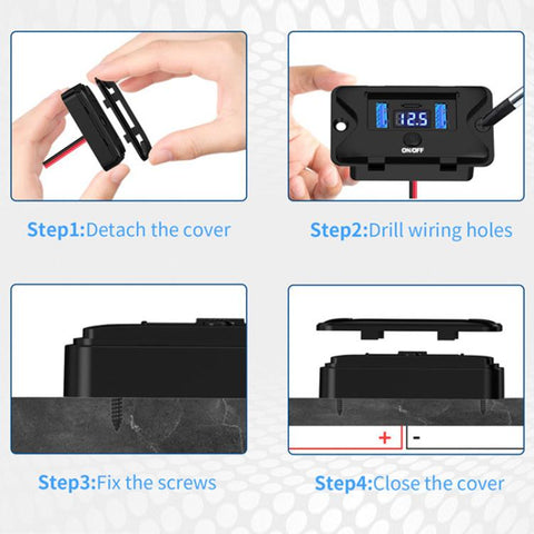 One To Three Car Fast Charger With Built-in Voltage Display With Waterproof Cover