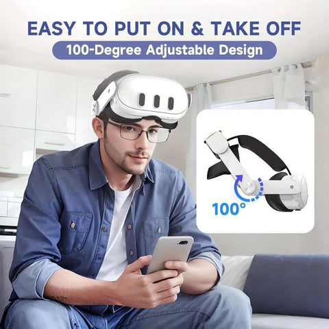 10000mAh Battery With Adjustable Replacement Headband Gaming VR Accessories, For Meta Quest 3 / 3S Q8L-3, For Meta Quest 2 Q8L, For Meta Quest 2 Q8, For Meta Quest 3 / 3S Q8-3