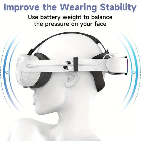 10000mAh Battery With Adjustable Replacement Headband Gaming VR Accessories, For Meta Quest 3 / 3S Q8L-3, For Meta Quest 2 Q8L, For Meta Quest 2 Q8, For Meta Quest 3 / 3S Q8-3