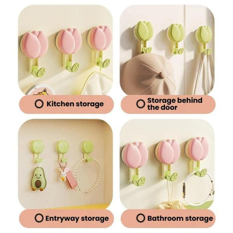 Flower Suction Cup Towel Rack No-Drill Wall Mount For Kitchen & Bathroom