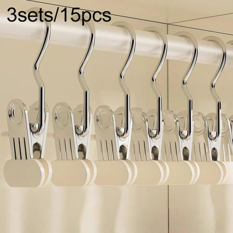 3sets/15pcs Multifunctional Portable Anti-Slip Cap Clip With Hook Non-Marked Storage Clip For Hats, Socks & Skirts