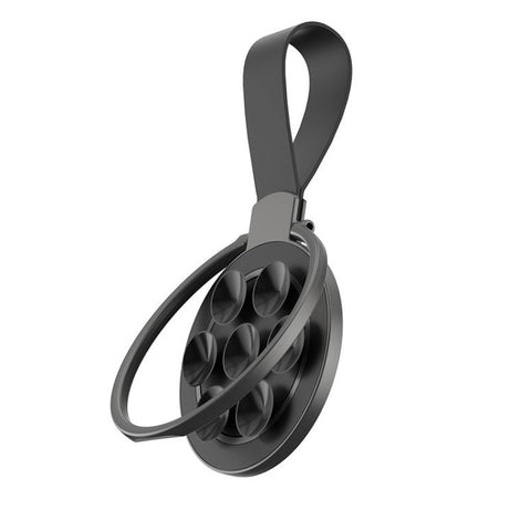 Magnetic Suction Cup Phone Ring Stand Strong Adhesion Phone Grip, Graphite, Silver