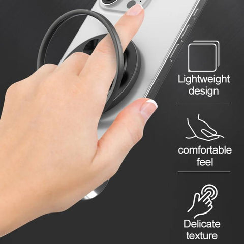 Magnetic Suction Cup Phone Ring Stand Strong Adhesion Phone Grip, Graphite, Silver